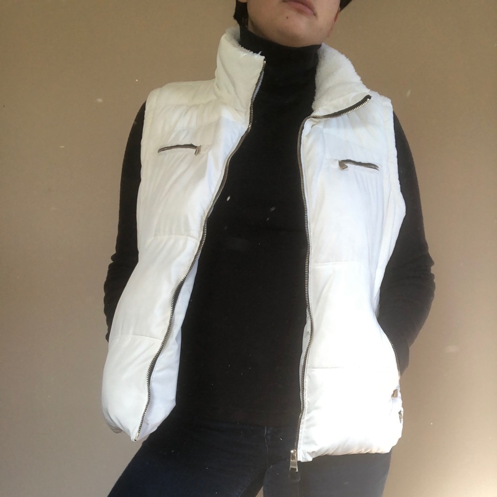 White Calvin Klein puffer vest